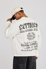Langärmliges T-Shirt mit Rio-Grafikdruck – Off White