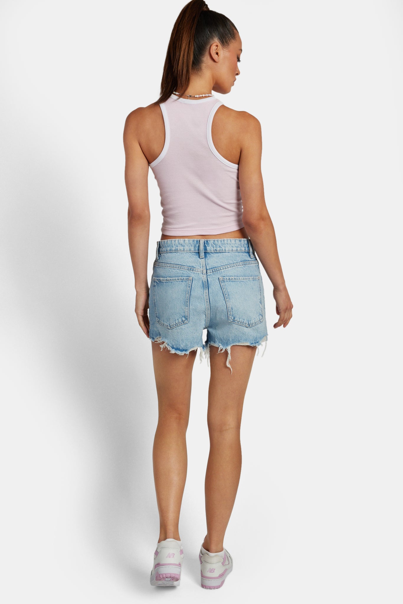 Bestickte Crop-Weste - Rosa