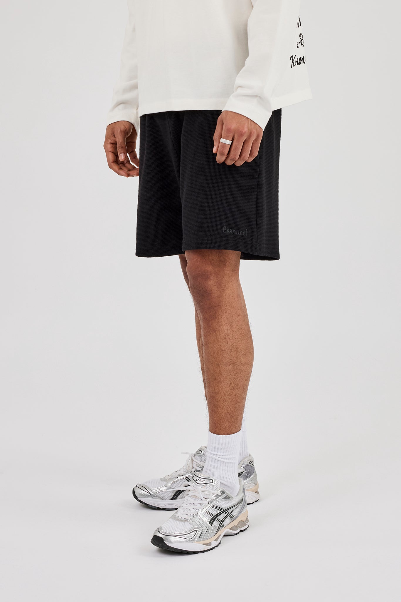 Waffle Relaxed Short - Black