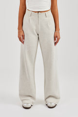 Jerseyhose mit Bunddetail – Grau meliert