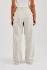 Jerseyhose mit Bunddetail – Grau meliert