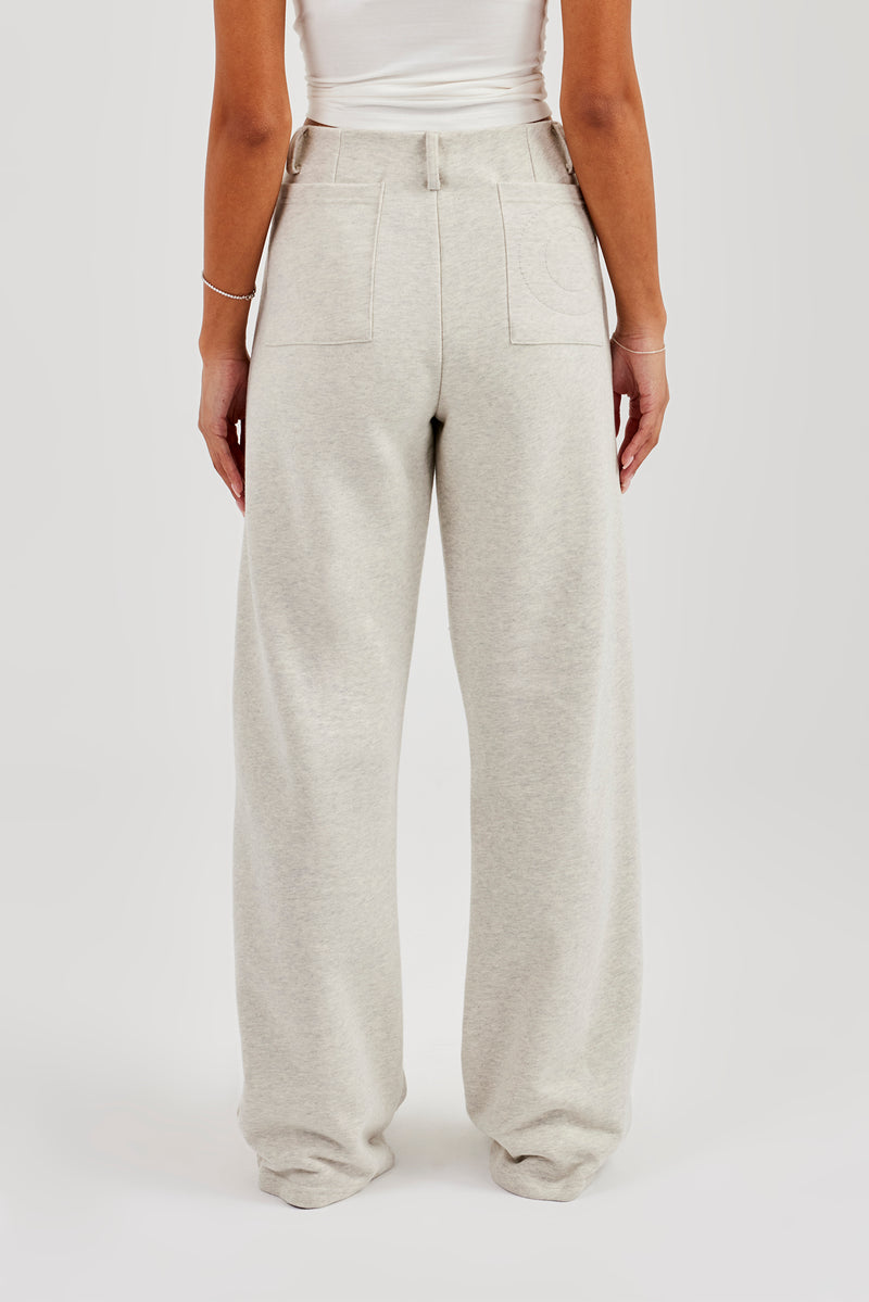 Jerseyhose mit Bunddetail – Grau meliert