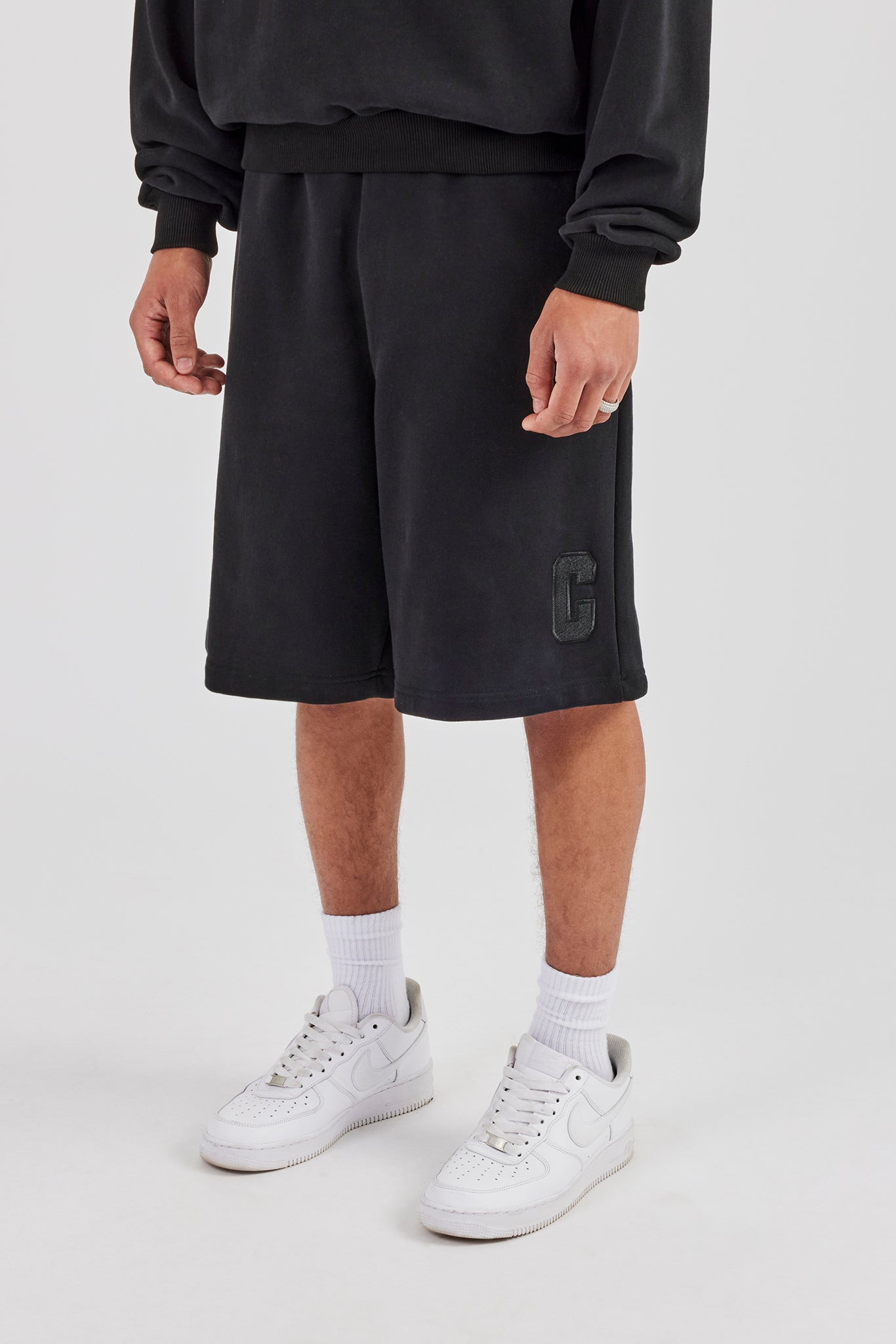 Embroidered C Jort - Black