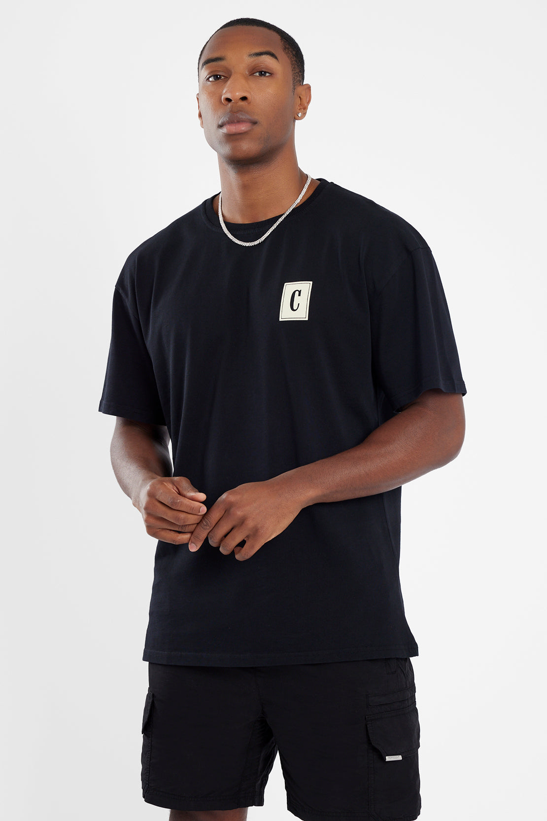 Oversize-T-Shirt mit C-Logo - Schwarz