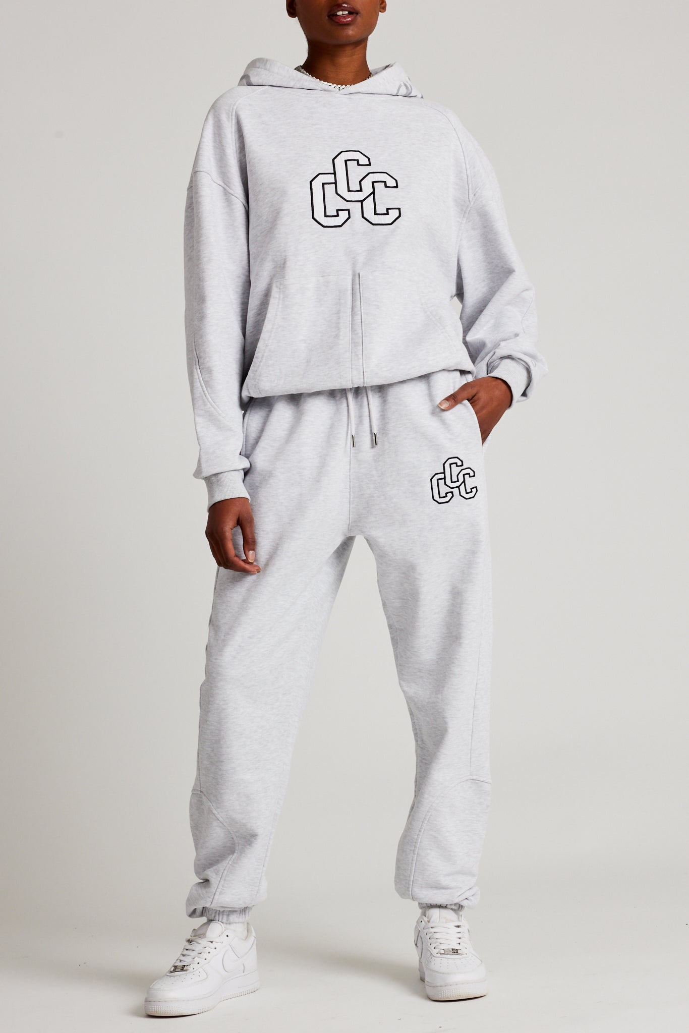 CCC Applique Varsity Jogger - Grey Marl
