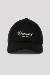 Womens Cernucci Script Logo Cap- Black