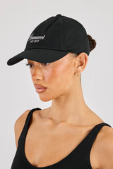 Womens Cernucci Script Logo Cap- Black