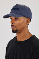 Washed Logo Outline Embroidered Cap - Navy