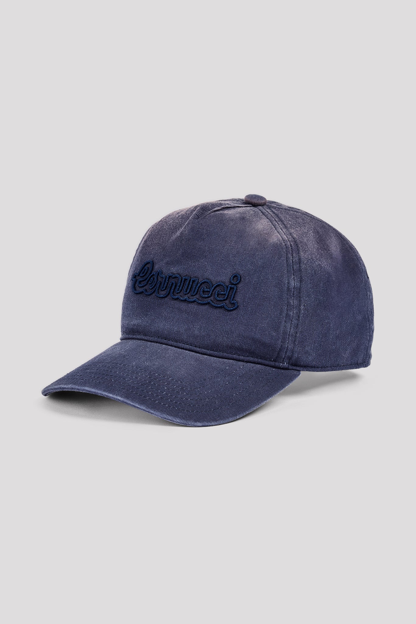 Washed Logo Outline Embroidered Cap - Navy