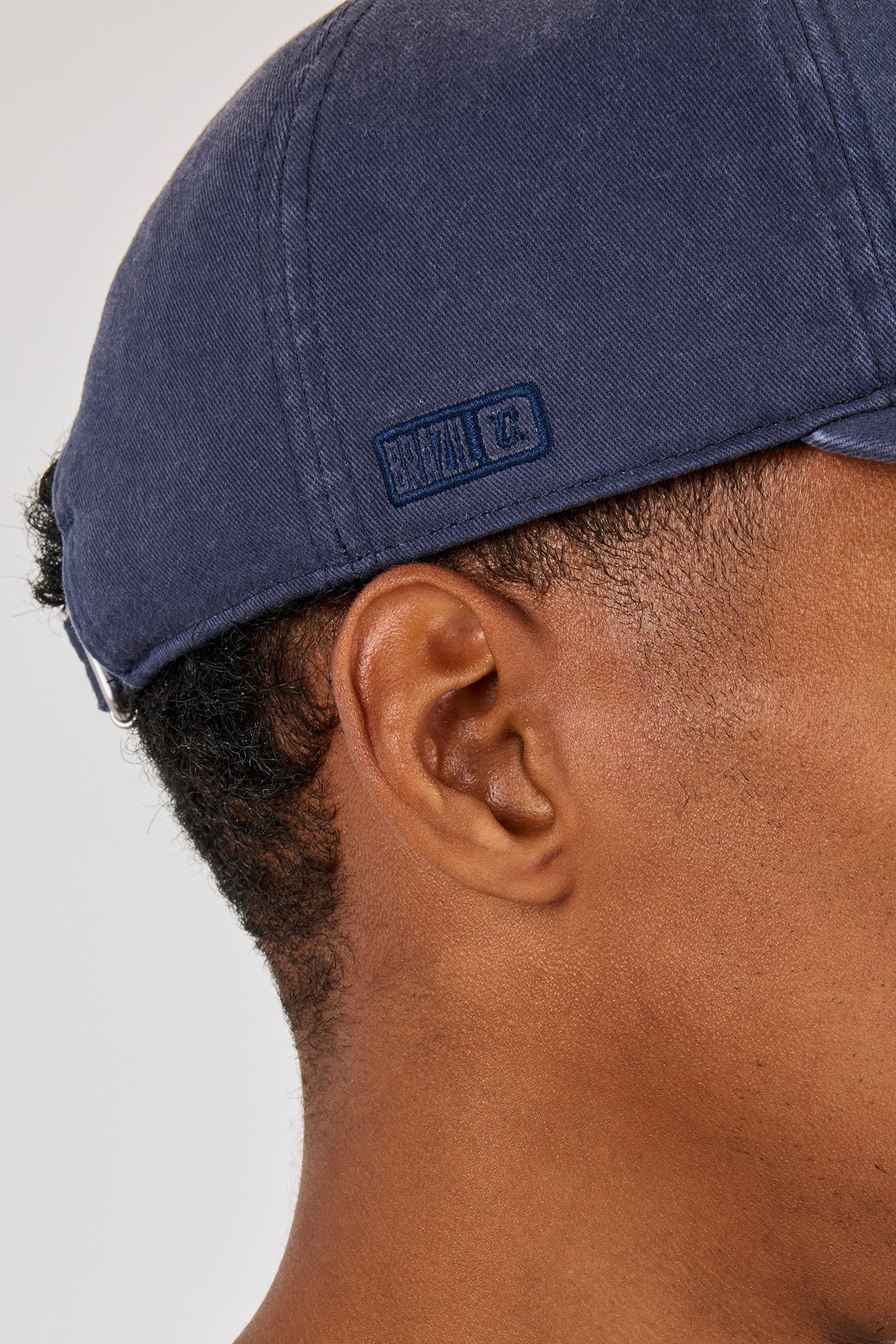 Washed Logo Outline Embroidered Cap - Navy