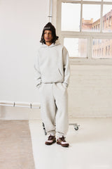 480GSM Fleece Hoodie & Cuffed Jogger - Grey Marl