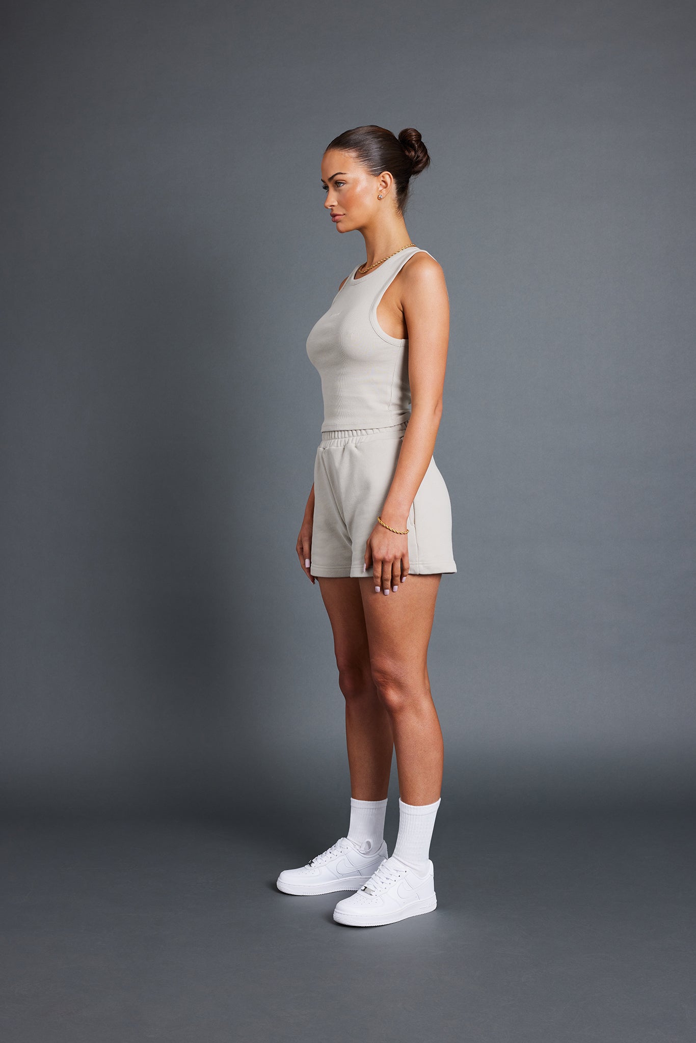 Gerippte Weste - Stein