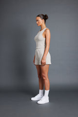 Gerippte Weste - Stein