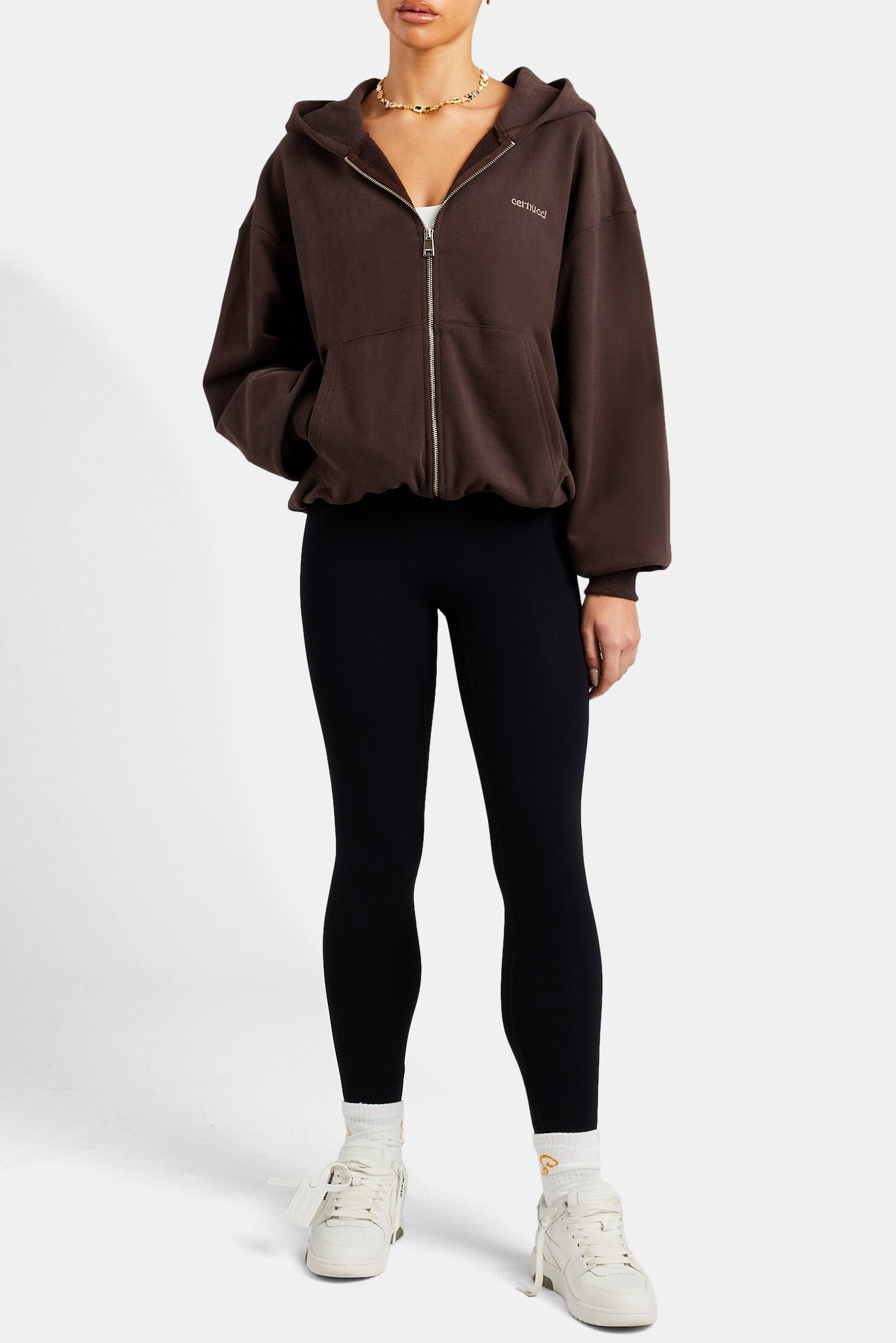 Oversized Zip Hoodie - Chocolate | Womens Hoodies \u0026 Sweats | Shop Hoodies  at CERNUCCI.COM – Cernucci