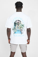 Cernucci Palm House Graphic T-Shirt - White