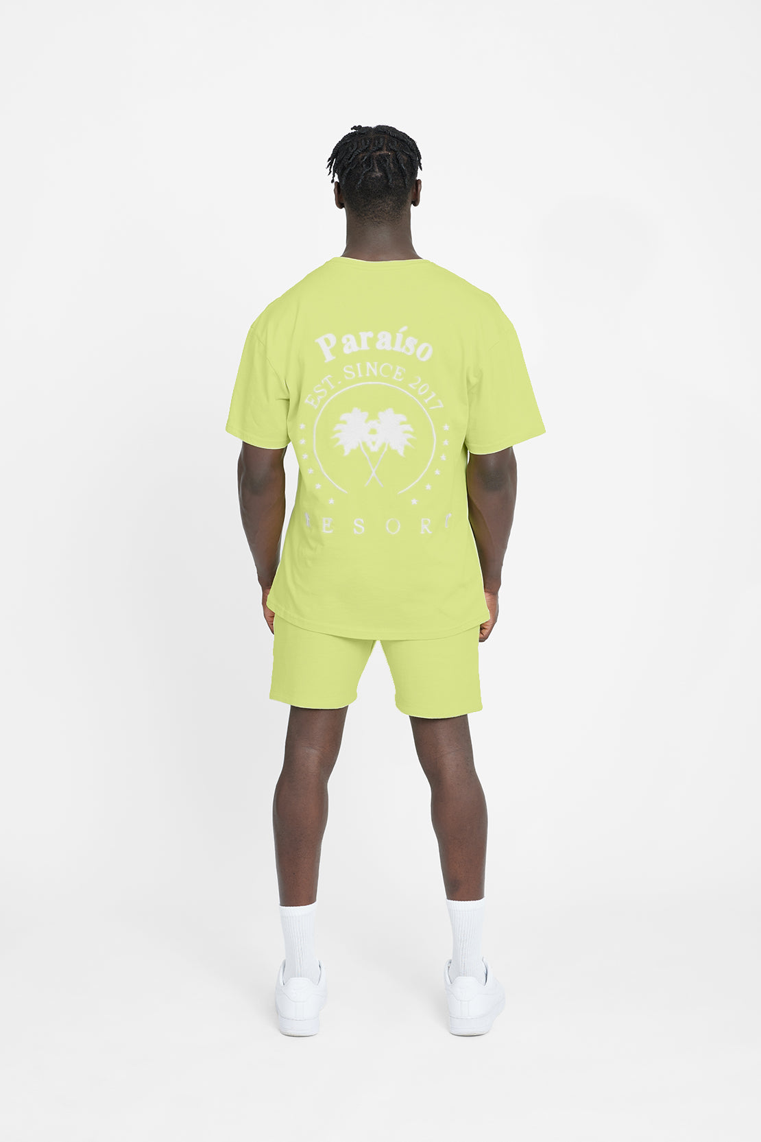Übergroßes Palm Paraiso T-Shirt - Limette