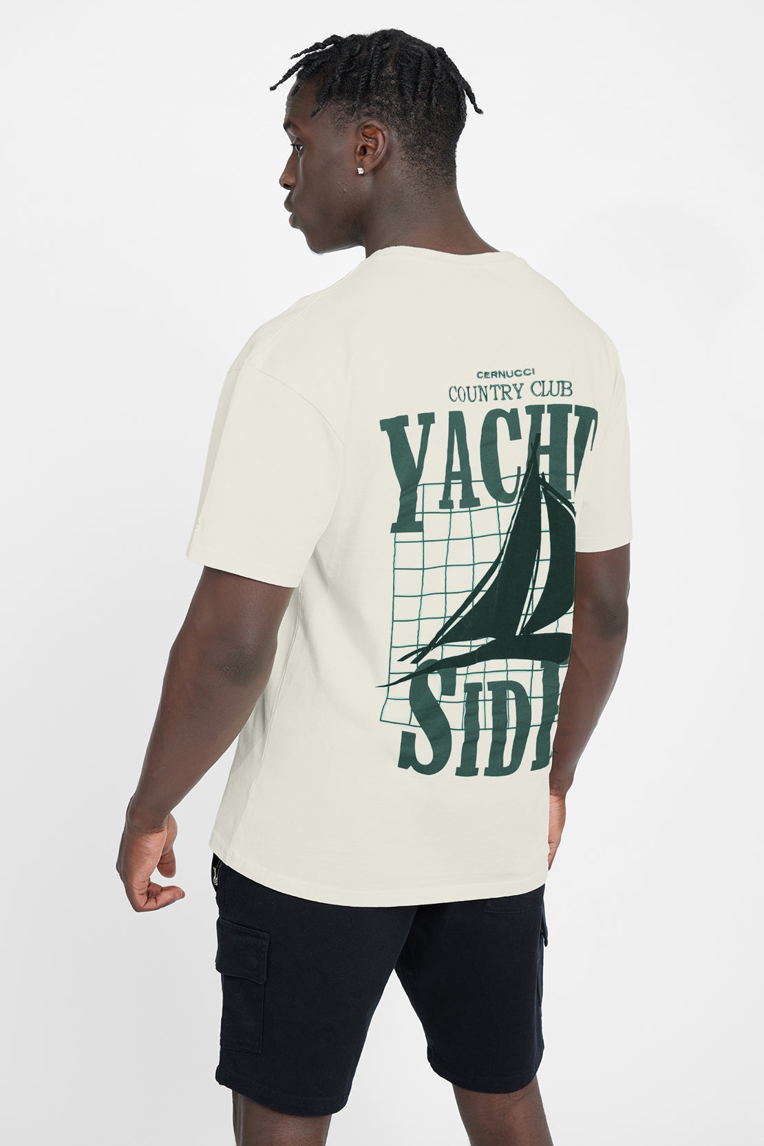 Oversized Yacht Graphic T-Shirt - Ecru