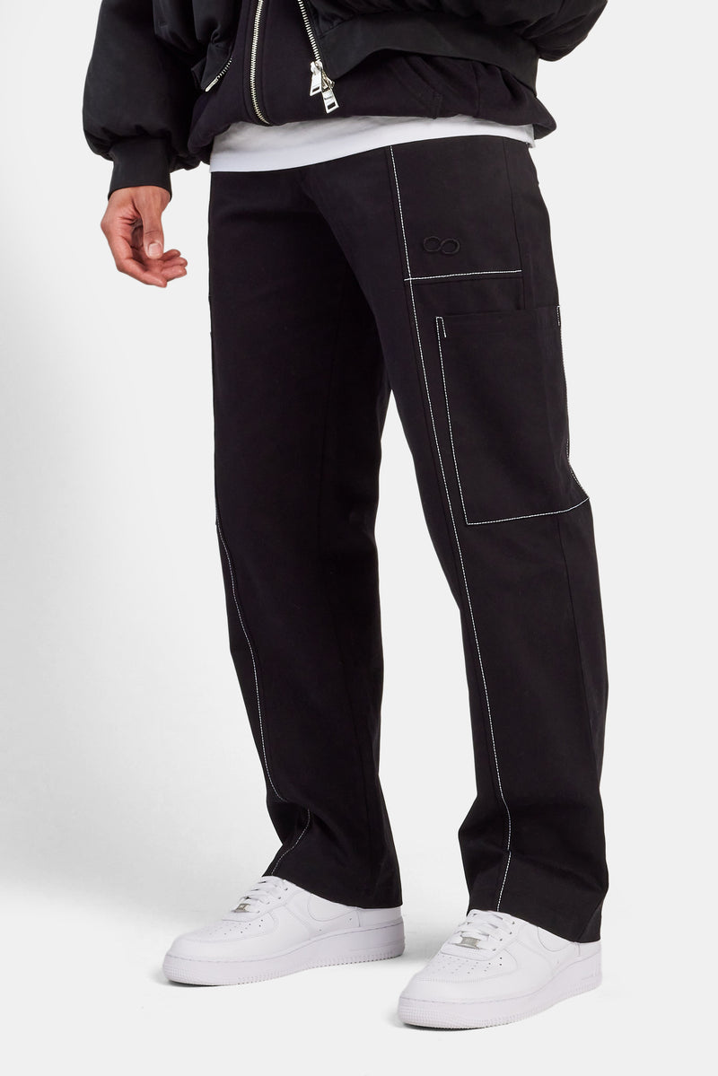 Cargo Pants Contrast Stitch Leather Trousers Buy Bene Kleed Men Relaxed Fit Cargo Trousers With Contrast Stitch