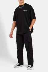 Relaxed Multi Pocket Cargo Trouser - Black
