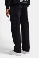 Fixed Waistband Relaxed Cargo Trouser  - Black