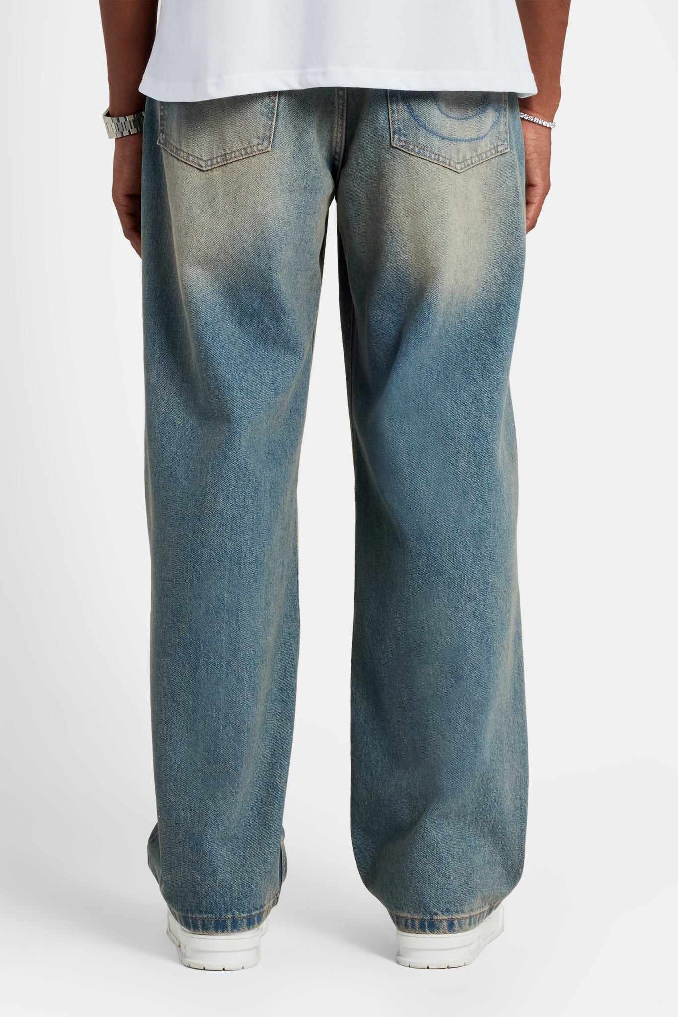 Baggy Fit Jeans - Mid Blue | Mens Denim | Shop Denim Jeans at
