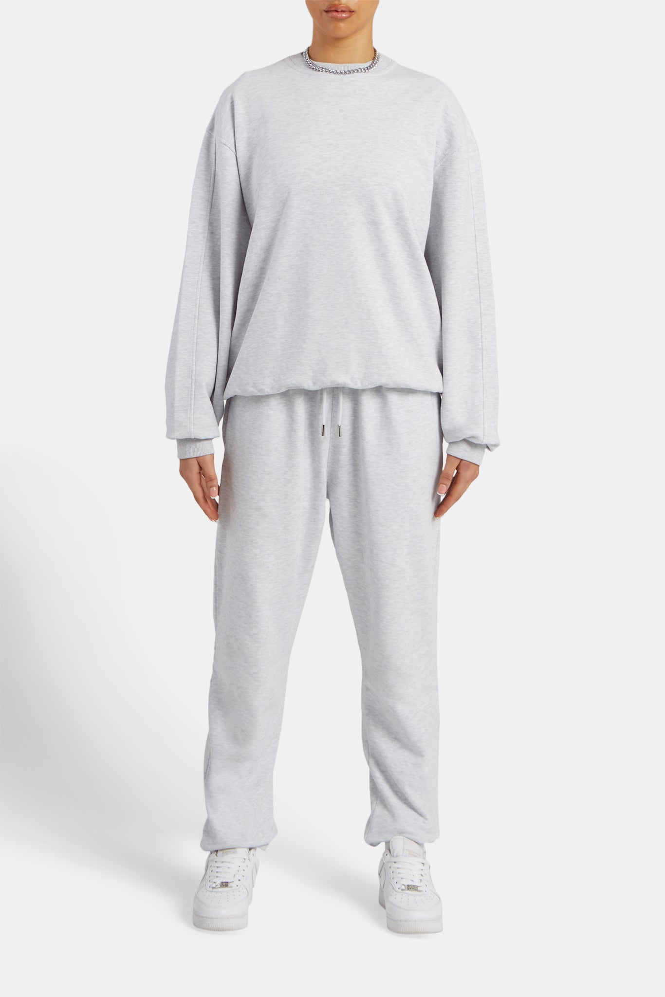 Damen Sweatshirt - Hellgraumeliert