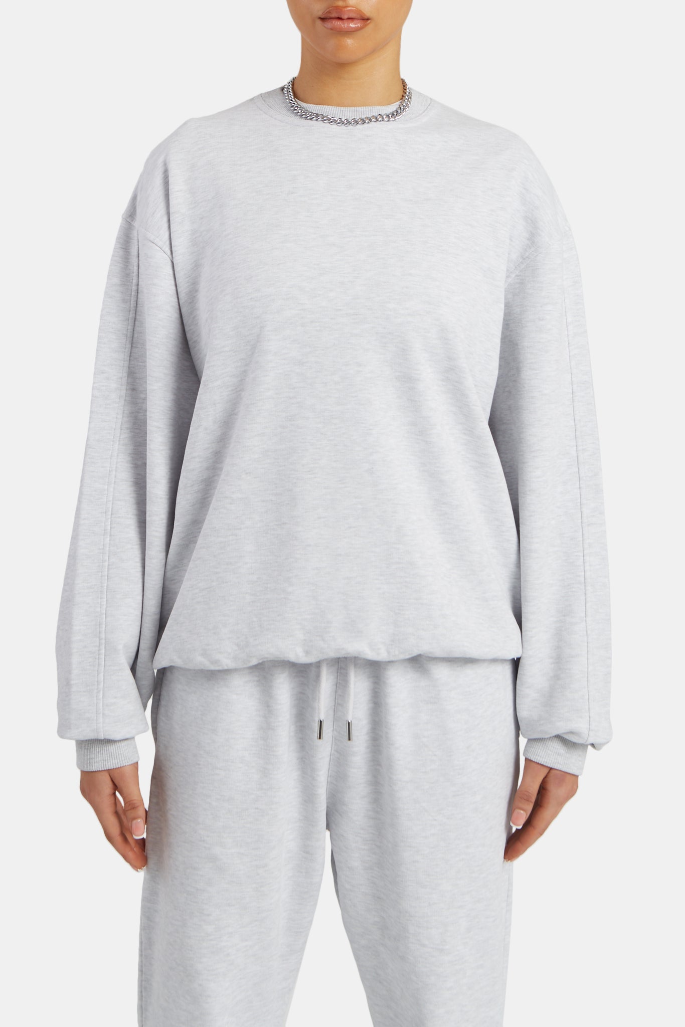 Damen Sweatshirt - Hellgraumeliert