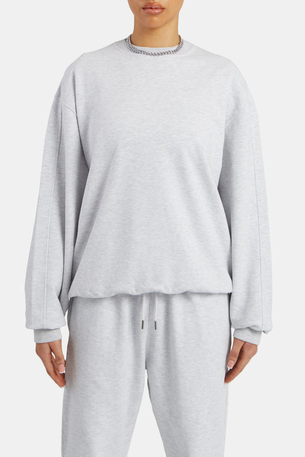 Ladies Sweatshirt - Light Grey Marl