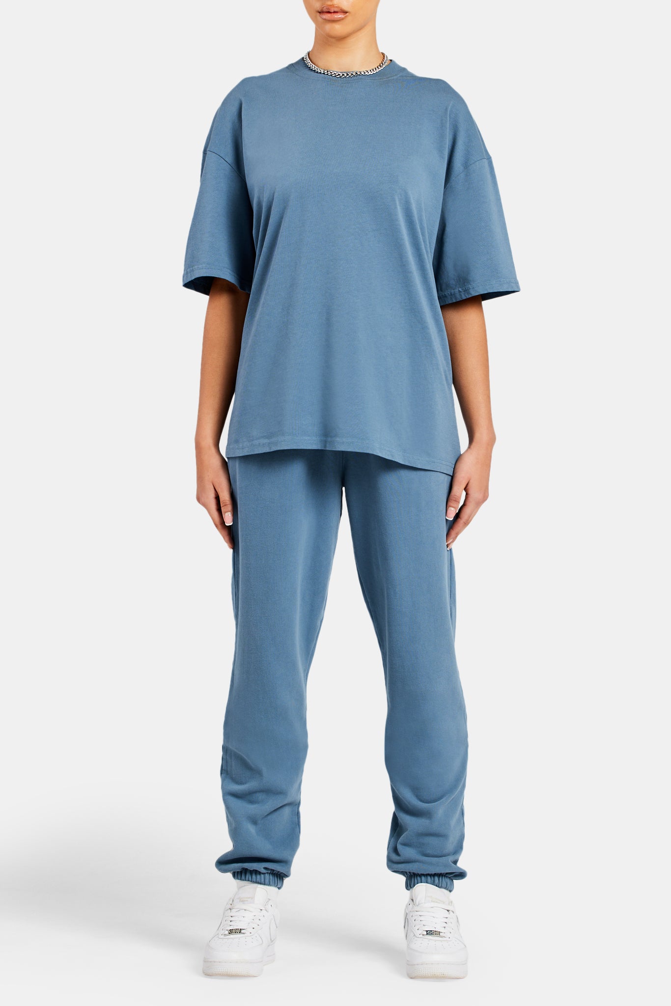 Damen-Jogginghose mit Bündchen - Stahlblau