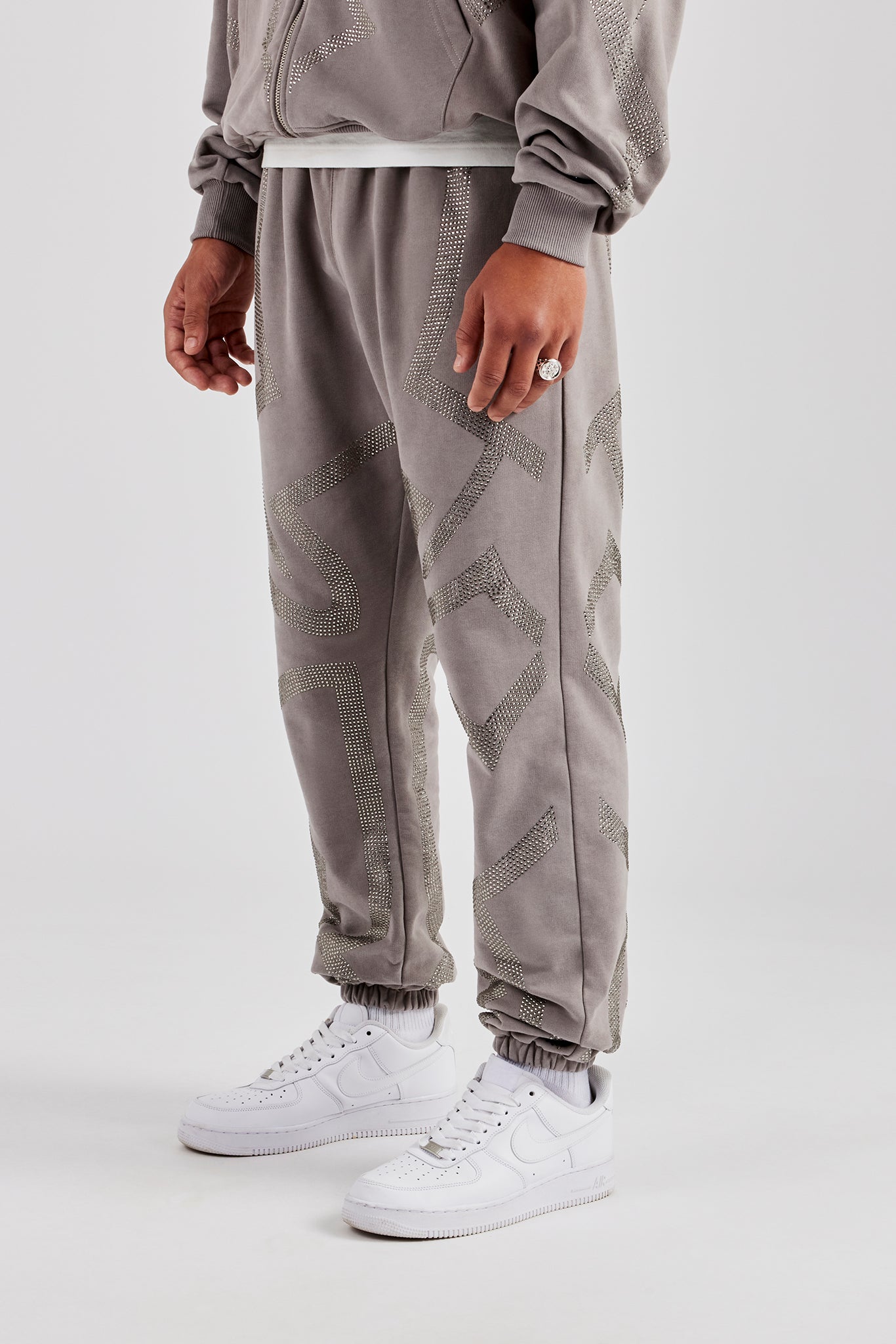 白/CROSS RHINESTONE JOGGERS　Lサイズ/umww/1 パンツ 白/CROSS RHINESTONE JOGGERS Lサイズ/umww/1