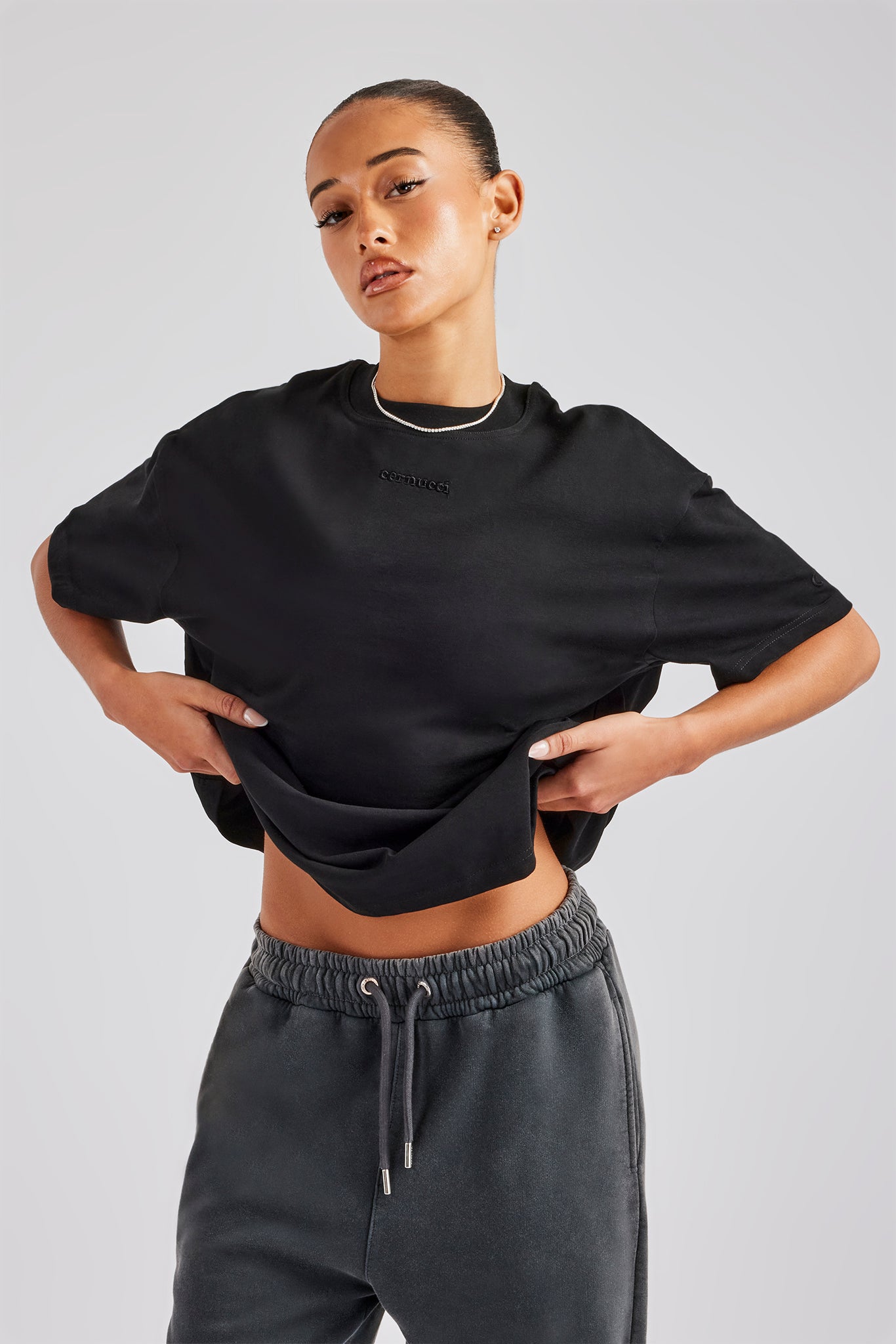 Cernucci Oversize-T-Shirt - Schwarz