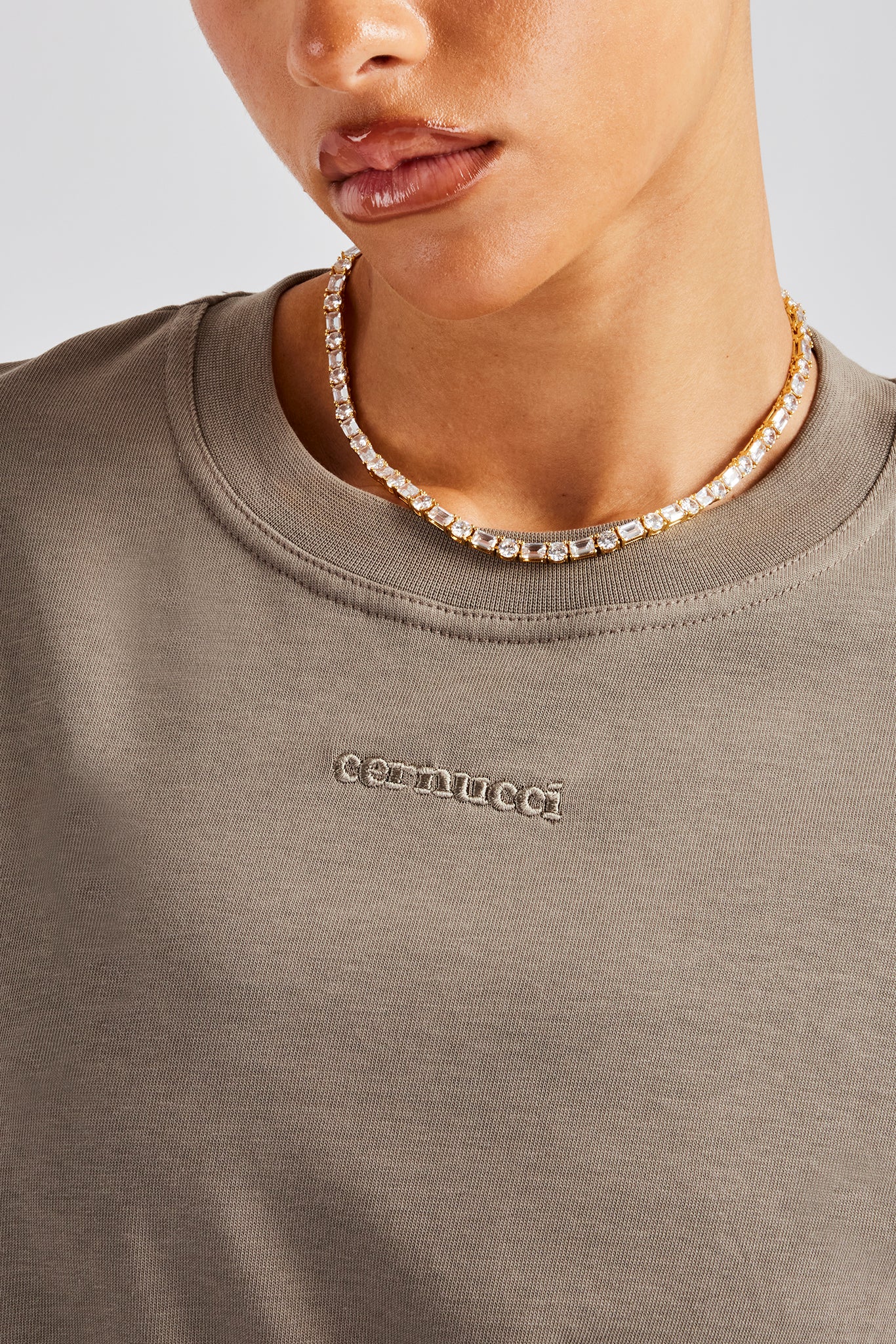 Cernucci Limited Oversized T-Shirt - Taupe | Womens Tees & Vests