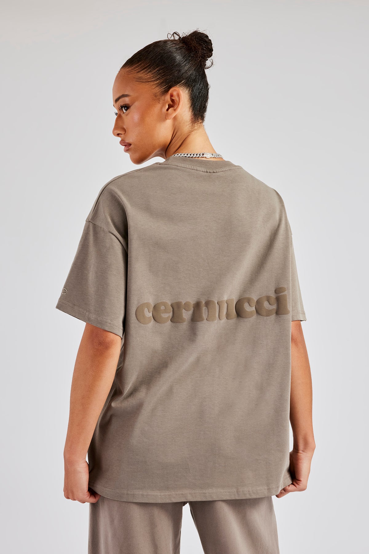 Cernucci Limited Oversized T-Shirt - Taupe | Womens Tees & Vests 