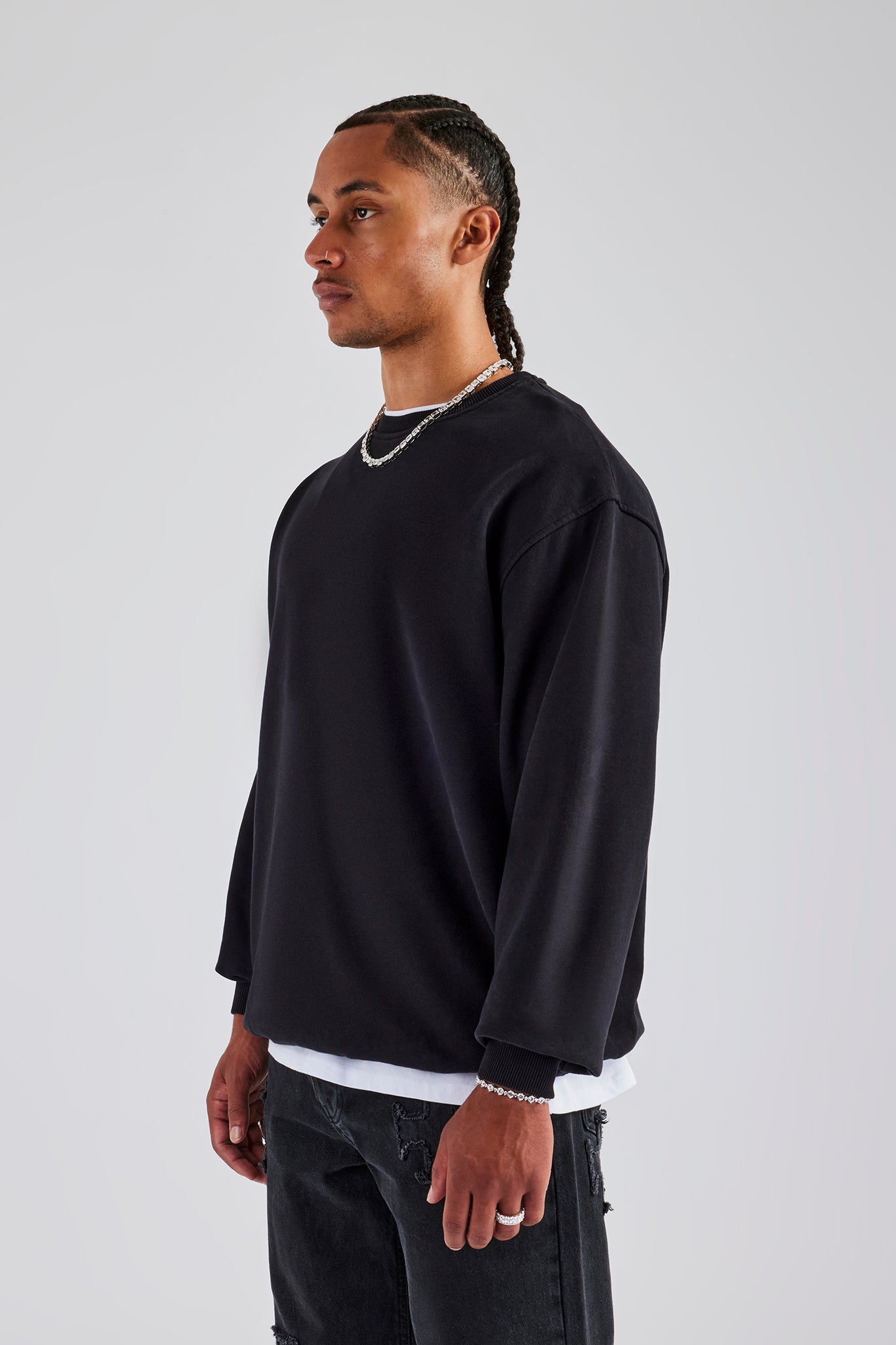 Cernucci Sweatshirt - Verwaschenes Schwarz