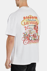 Oversize-T-Shirt mit Casino-Rückendruck - Weiß