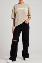 Oversize-T-Shirt - Stein