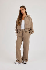Cernucci Cropped Zip Through Tracksuit - Taupe