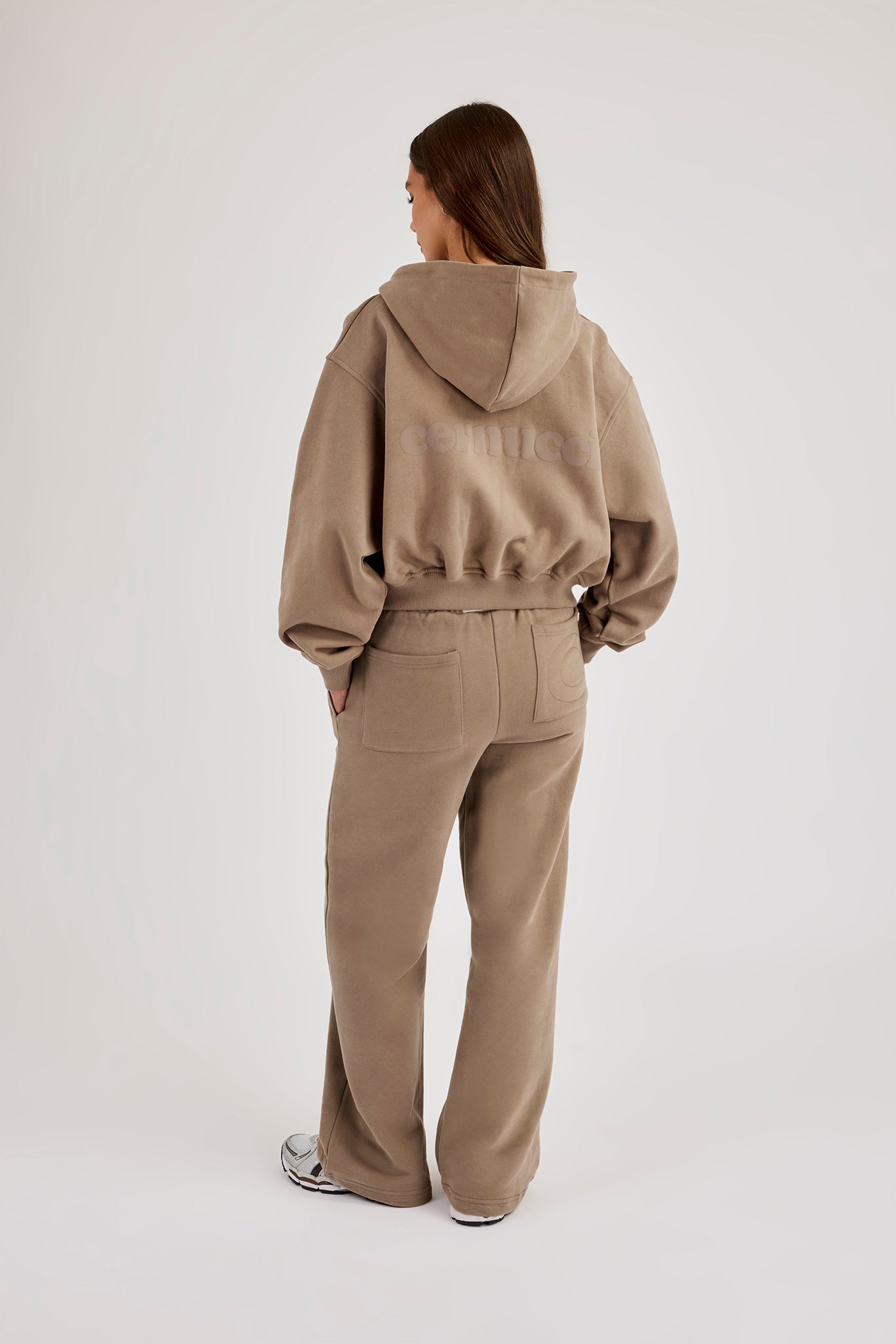 Cernucci Cropped Zip Through Tracksuit - Taupe