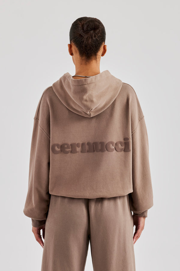Cernucci Bubble Boxy Hoodie - Taupe