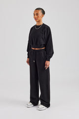 Cernucci Kurzes Sweatshirt und Jogginghose - Schwarz