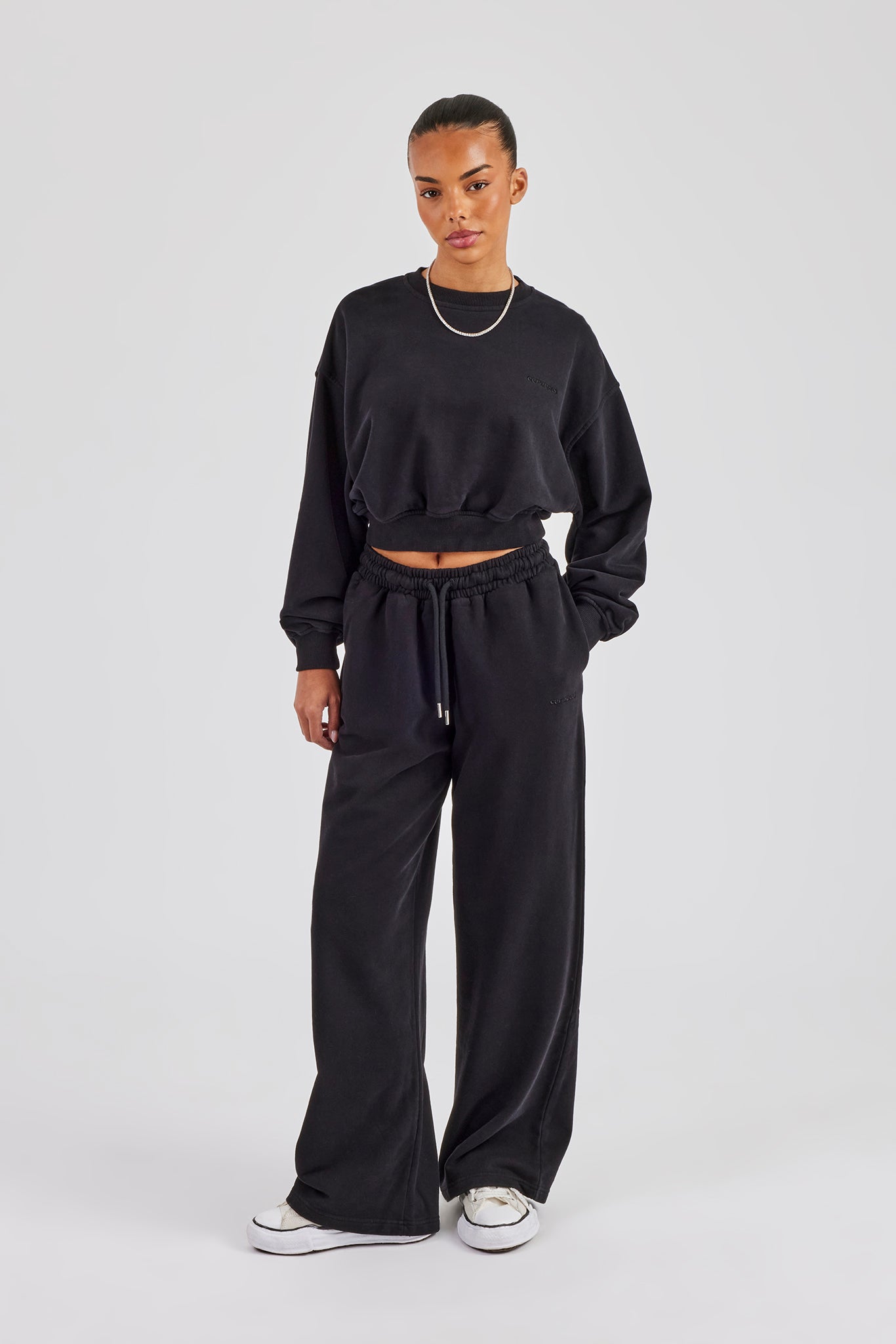 Cernucci Limited Sweatshirt & Wide Leg Jogger - Black