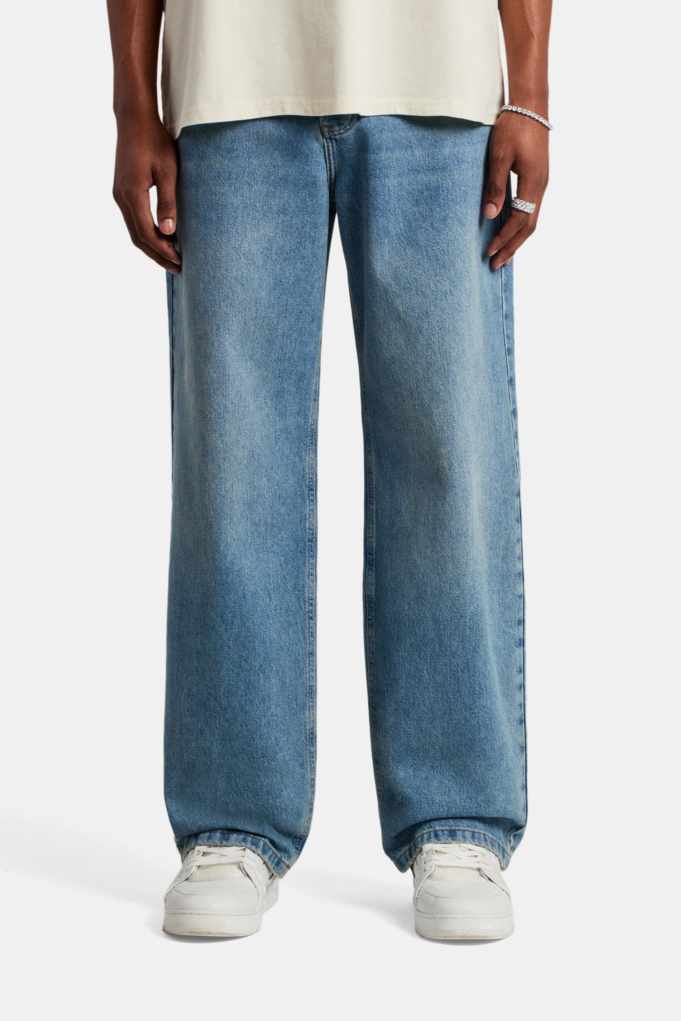 Baggy Fit Jeans - Mittelblau