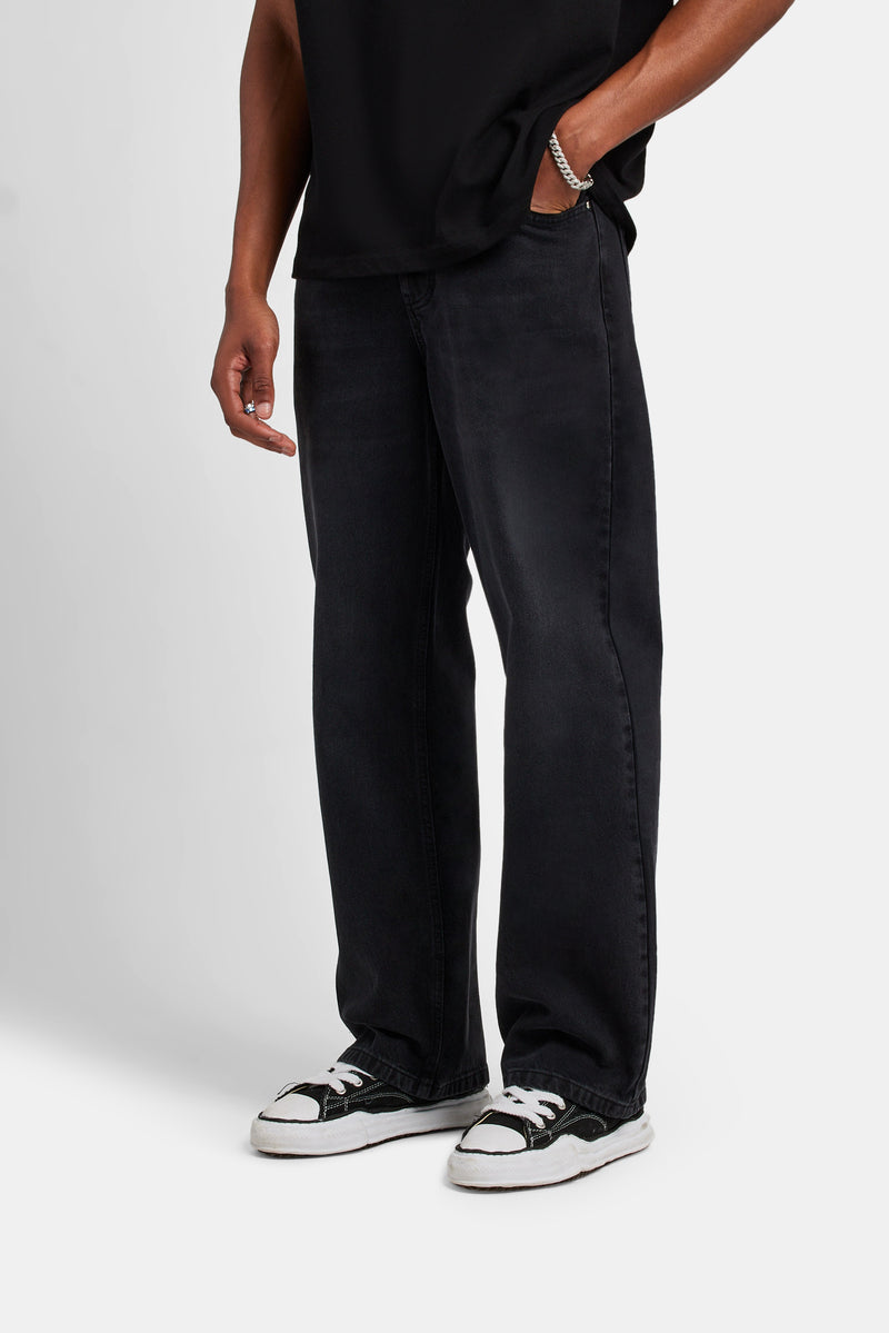 Baggy Fit Jeans - Washed Black
