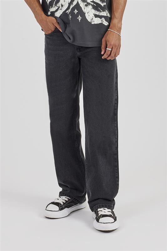 Mens Relaxed Fit Jeans - Washed Black