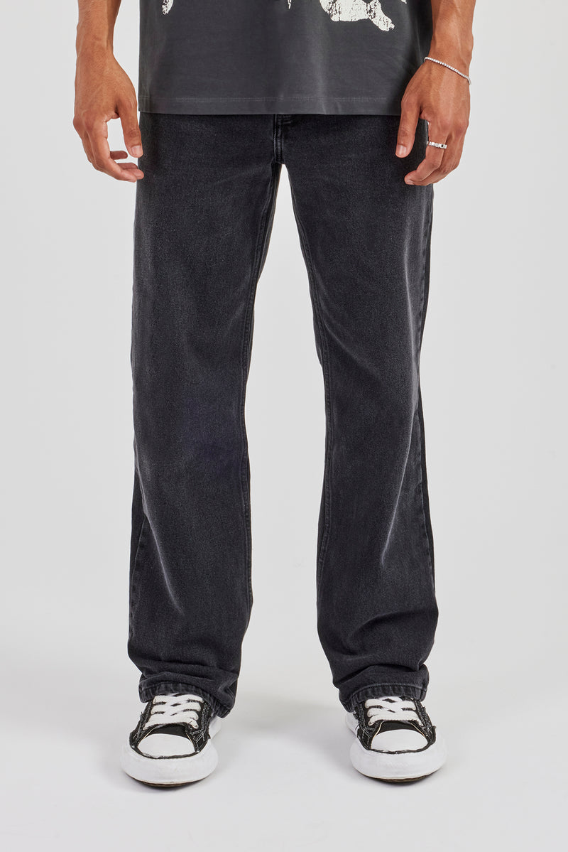 Mens Relaxed Fit Jeans Washed Black Mens Denim Shop Denim