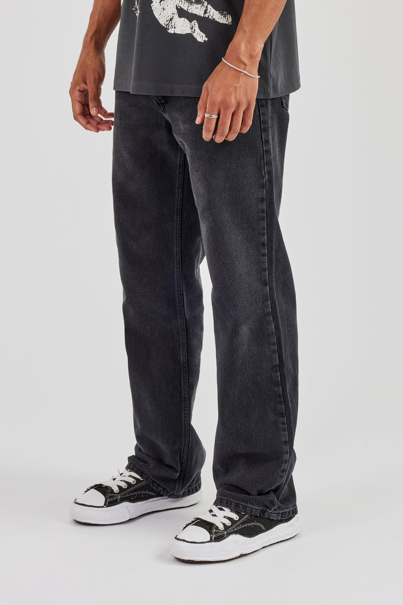 Mens Relaxed Fit Jeans Washed Black Mens Denim Shop Denim