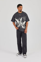 Mens Relaxed Fit Jeans - Washed Black