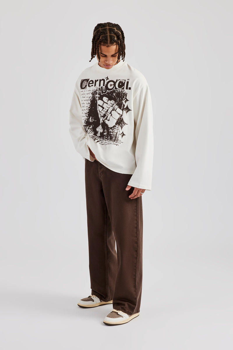 Baggy Fit Jeans - Schokolade