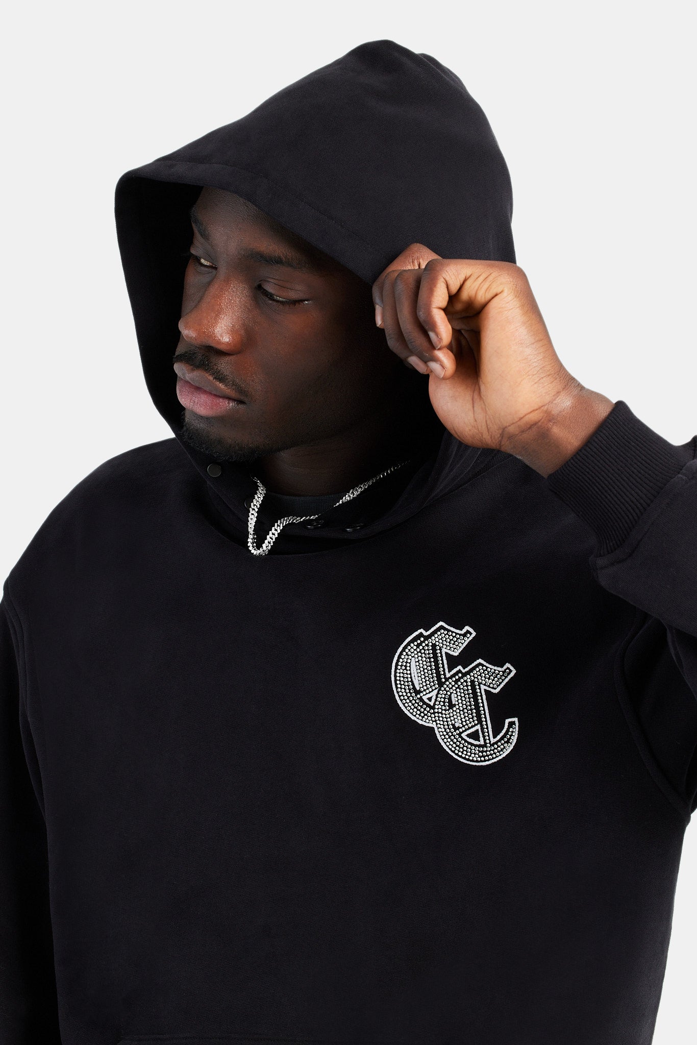 Strass-Hoodie - Schwarz