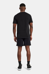 Set aus T-Shirt und Shorts mit C-Verzierung - Schwarz